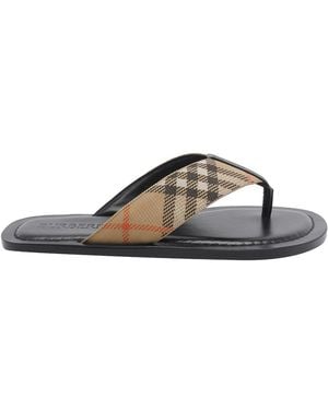 Burberry Pavilion Check Sandals - Natural