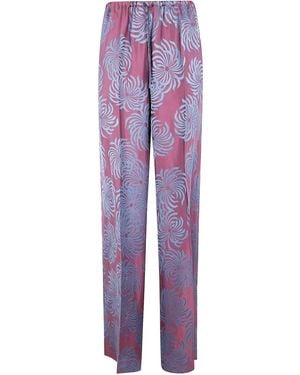 Dries Van Noten Puvis Long 2140 Double Die Jacquard Trouser - Purple
