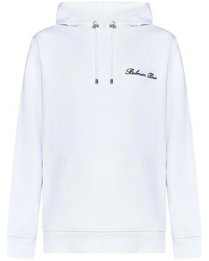 Balmain Iconic Cotton Hoodie - White