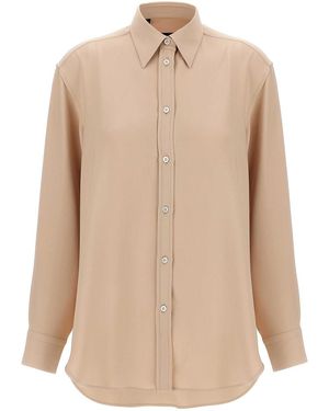 Brioni Cady Silk Shirt - Natural