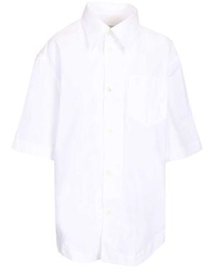 Ami Paris Short-Sleeved Poplin Shirt - White