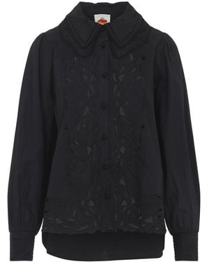 FARM Rio Ebroidered Long Sleeve Shirt - Blue