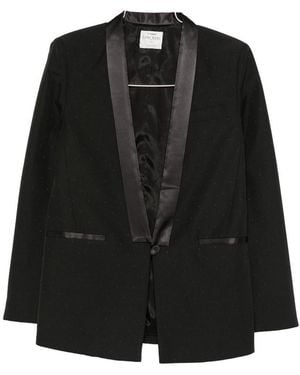 forte_forte Wool Blend Smoking Jacket - Black
