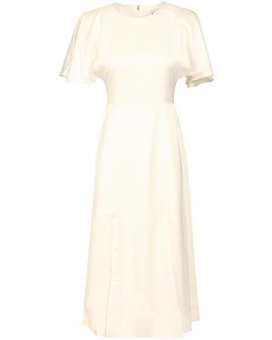 ROTATE BIRGER CHRISTENSEN Shiny Satin Midi Dress - White