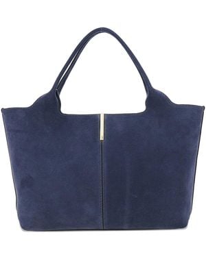 Tod's Ssuede Leather Tote Bag - Blue