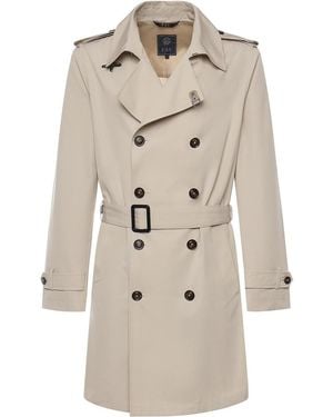Fay Cotton-Blend Microfaille Trench Coat - Natural