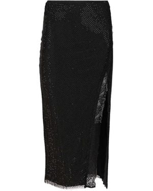 Self-Portrait Midi Skirt With Rhinestones - Black