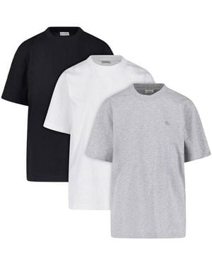 Burberry Set Of 3 Cotton T-Shirts - Multicolour