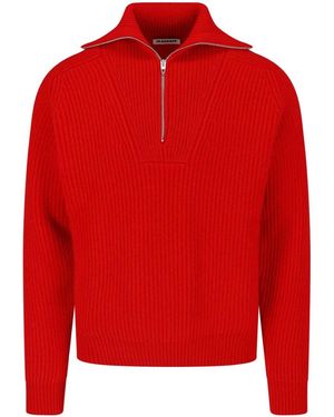 Jil Sander Zip-Up Sweater - Red