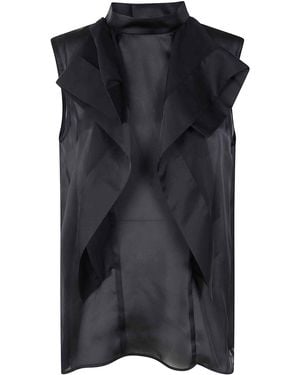 Sacai Satin X Chiffon Pullover - Black