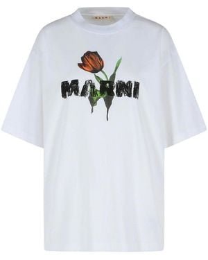 Marni T-Shirt With Logo - White