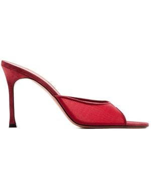 AMINA MUADDI Leather Alexa Mesh Slipper 95 - Red