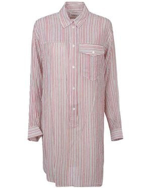 Isabel Marant Shirt Dress With Stripes And Chest Pocket - Purple
