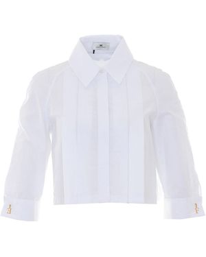 Elisabetta Franchi Pleated Shirt - White