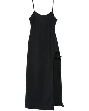 Coperni Midi Dress With Spaghetti Straps - Black