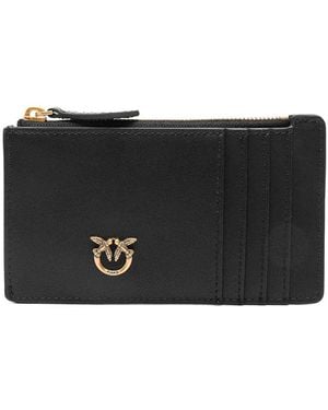 Pinko Heron Debossed-Logo Cardholder - Black