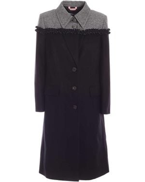 Vivetta Herringbone Detailed Coat - Blue