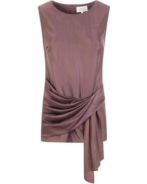 Loulou de Saison Fonda Draped Asymmetric Top - Purple