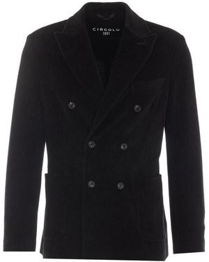 Circolo 1901 Velvet Double Breasted Jacket - Black