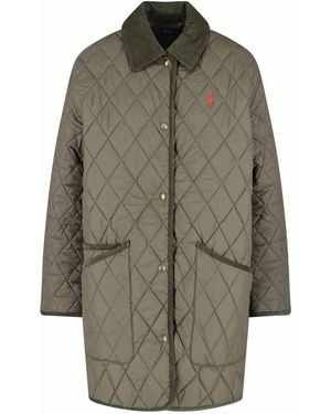 Polo Ralph Lauren Quilted Velvet Collar Recycled Jacket - Gray