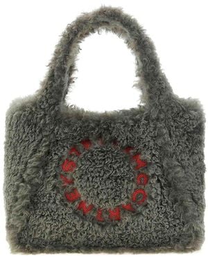 Stella McCartney Shearling Logo Shopping Bag - Grey
