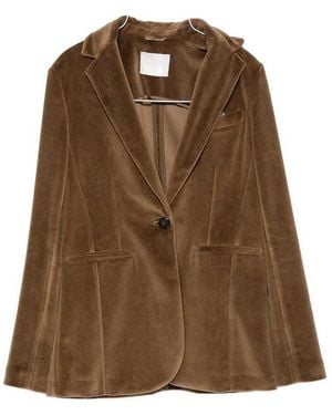 Circolo 1901 Velvet Single-Breasted Jacket - Brown