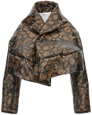 Comme des Garçons Floral Pvc Cropped Jacket - Brown