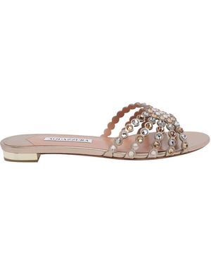 Aquazzura Tequila Flat Sandals - Metallic