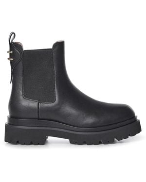 Coccinelle Mavery Leather Ankle Boots - Black