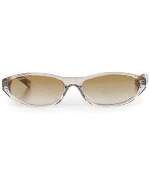 Balenciaga Neo Round Logo Sunglasses - Natural