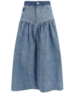 Ganni Stretch Denim Skirt - Blue