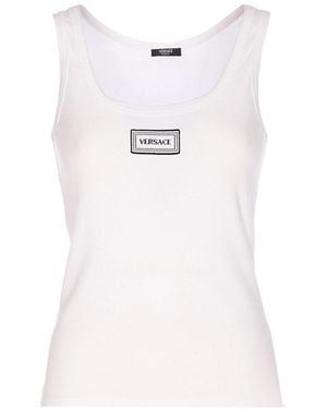 Versace Logo Tank Top - White
