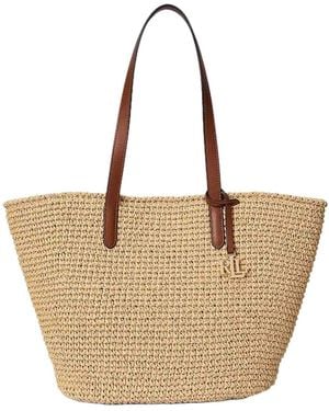 Ralph Lauren Lainey Lg Tt-Tote-Large-Crochet Strw/Crshch - Natural