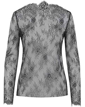 Alberta Ferretti Lace Ls T-Shirt - Gray