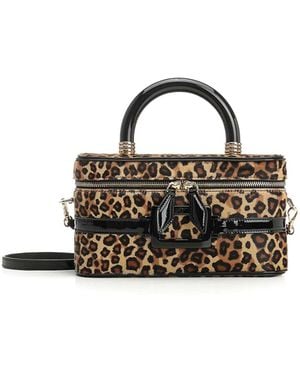 Roger Vivier Belle Vivier Leopard-Print Buckle Tote Bag - Black