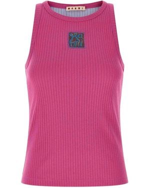 Marni Logo Patch Tank Top - Pink