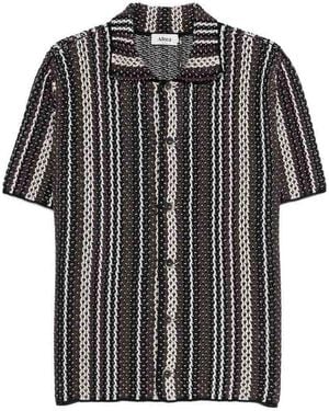 Altea Striped Short Sleeve Shirt - Black