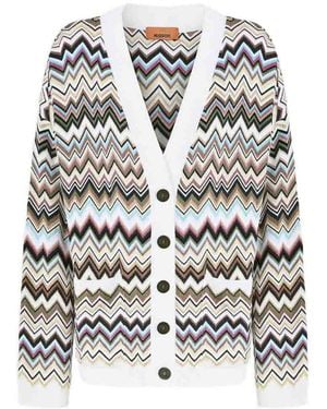 Missoni Wool Blend Cardigan - White
