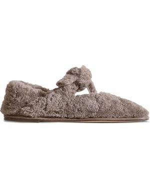 Hereu Llasada Shearling Ballet Flats - Brown