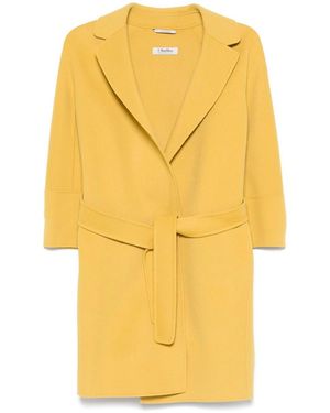 Max Mara Short Double Wool Coat - Yellow