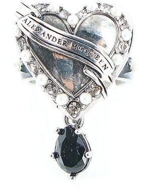McQueen Heart Locket Ring In -tone - White