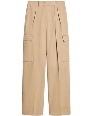 Sportmax Verbas Low-Waisted Cargo Trousers - Natural