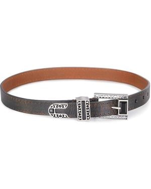 Golden Goose Belt Made Of Hammered Leather - Brown