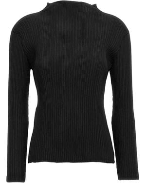 Pleats Please Issey Miyake Hatching Pleats Top - Black