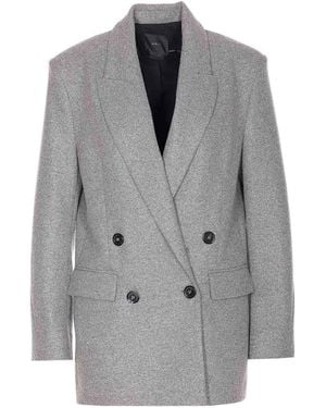 Pinko Longline Jacket Notched Lapels - Gray