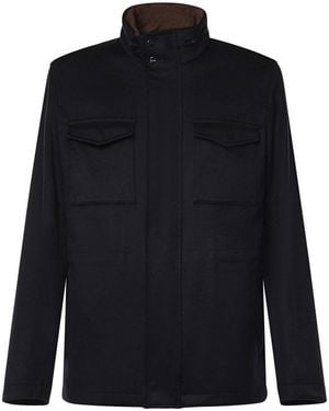 Herno Wool Field Jacket - Blue