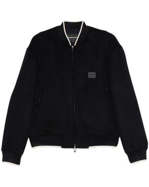 Emporio Armani Wool Bomber Jacket - Black