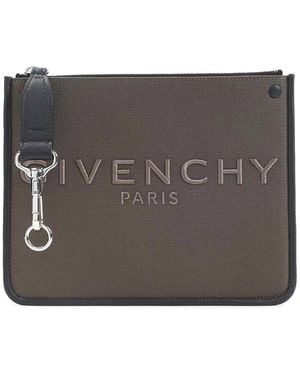 Givenchy Canvas Zipped Pouch - Grey