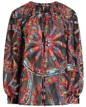 Dolce & Gabbana Carretto Print Devor Twill Blouse - Red