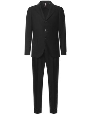 Santaniello Single-Breasted Wool And Cashmere Suit - Black